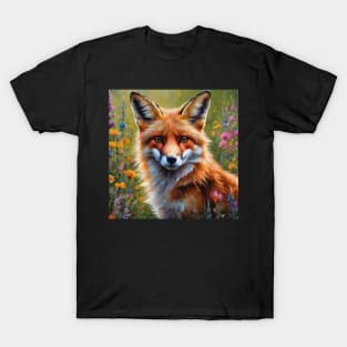 Fox watercolor art illustration T-Shirt